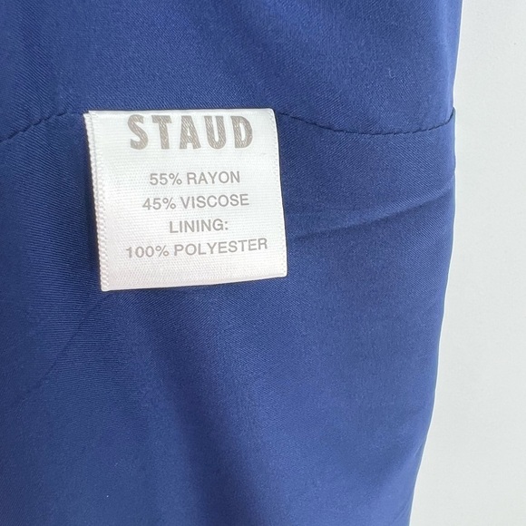 Staud Moulette Abstract Patchwork Retro Fruit Veggies Printed Slit Midi Skirt - Picture 8 of 8